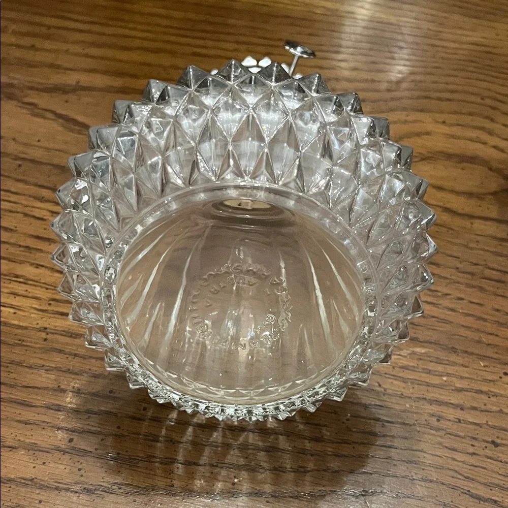 Vintage Crystal Diamond Point‎ Oil Lamp